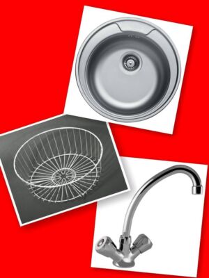 Комплект мивка,смесител и гевгир