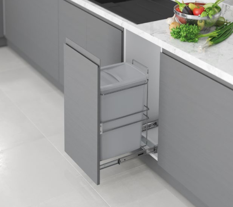Кухненски кош за вграждане в шкаф с плавно затваряне - 300мм - Image 2