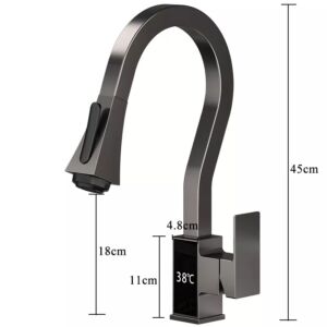 Смесители за кухня с дисплей многофункционален антрацит - титан