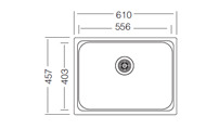 мивка с голямо корито за вграждане под плот и върху плот модел 610 457 мивка с голямо корито за вграждане под плот и върху плот модел 610 457