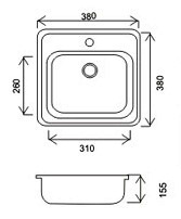 Кухненски мивки от неръждаема стомана - алпака модел DE 147