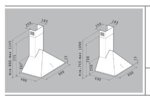 Аспиратор за стенен монтаж inox тип Камина 60 и 90 см Pyramis