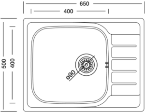 Кухненски Мивки за вграждане от неръждаема стомана - алпака модел EX 180