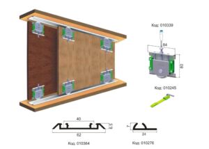Механизъм за плъзгаща врата до 80 кг. модел PKM 80