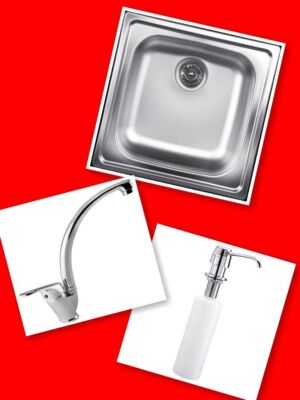 Комплект мивка,смесител и дозатор
