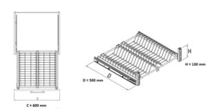 Кошница за чинии с плавно прибиране Starax - Антрацит