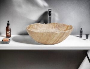 Дизайнерска Мивка Купа за Баня от Индонезийски ОХРА Оникс