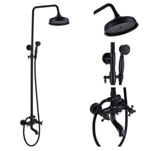 Смесител за Баня Античен, Ретро BAROCO, в цвят черен мат с медни отенъци