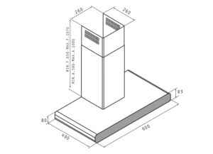 Аспиратор за Кухня Инкос с Черен гланц Pyramis VIRAGGIO