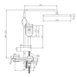 Душ система с термостатен смесител FALA NOIR 2
