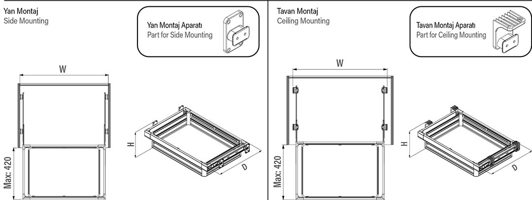 Чекмедже с плътно дъно, Blum водачи с плавно прибиране, Aнтрацит, Starax - Image 3
