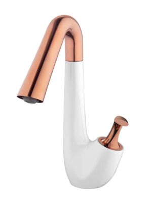 Смесител за баня - Бял с розово злато