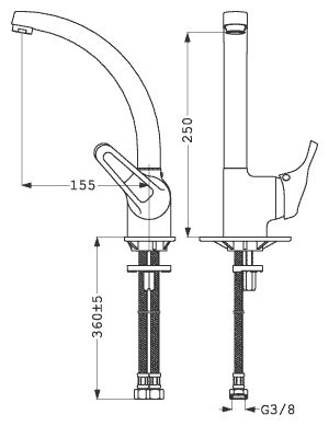 Стоящ смесител за кухненска мивка Vidima