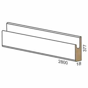 377 мм панел MDF вкопана дръжка – 141 гланц Бяло