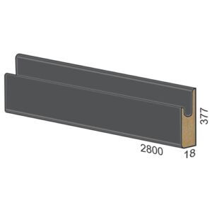 377 мм панел MDF вкопана дръжка – 310 мат Сиво