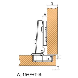 Мебелна панта мини Ф26 мм (покрит кант)