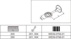 Държач стена единичен 250мм