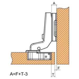 Мебелни панти мини Ф 26 мм (полупокрит кант)