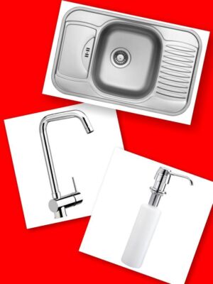 Комплект мивка,смесител и дозатор