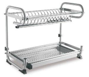 Неръждаем Отцедник,Сушилник от неръждаема стомана за чаши и чинии с тавичка