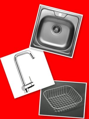 Комплект мивка,смесител и гевгир