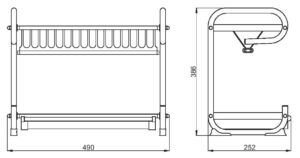 Неръждаем Отцедник,Сушилник от неръждаема стомана за чаши и чинии с тавичка