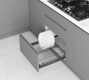 Кошница за чинии с плавно прибиране Starax - Антрацит