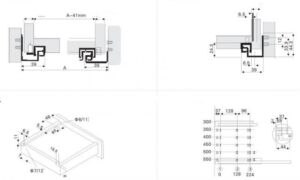 Механизъм за чекмедже със Скрит монтаж пълно 100% изтегляне и плавно прибиране