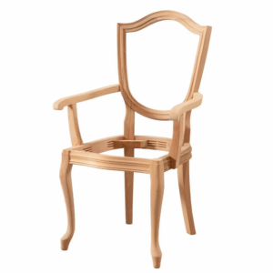 Дървен стол за бар с лакътник античен старинен стил