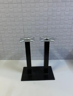 Двоен Крак за маса маса черен мат квадратен