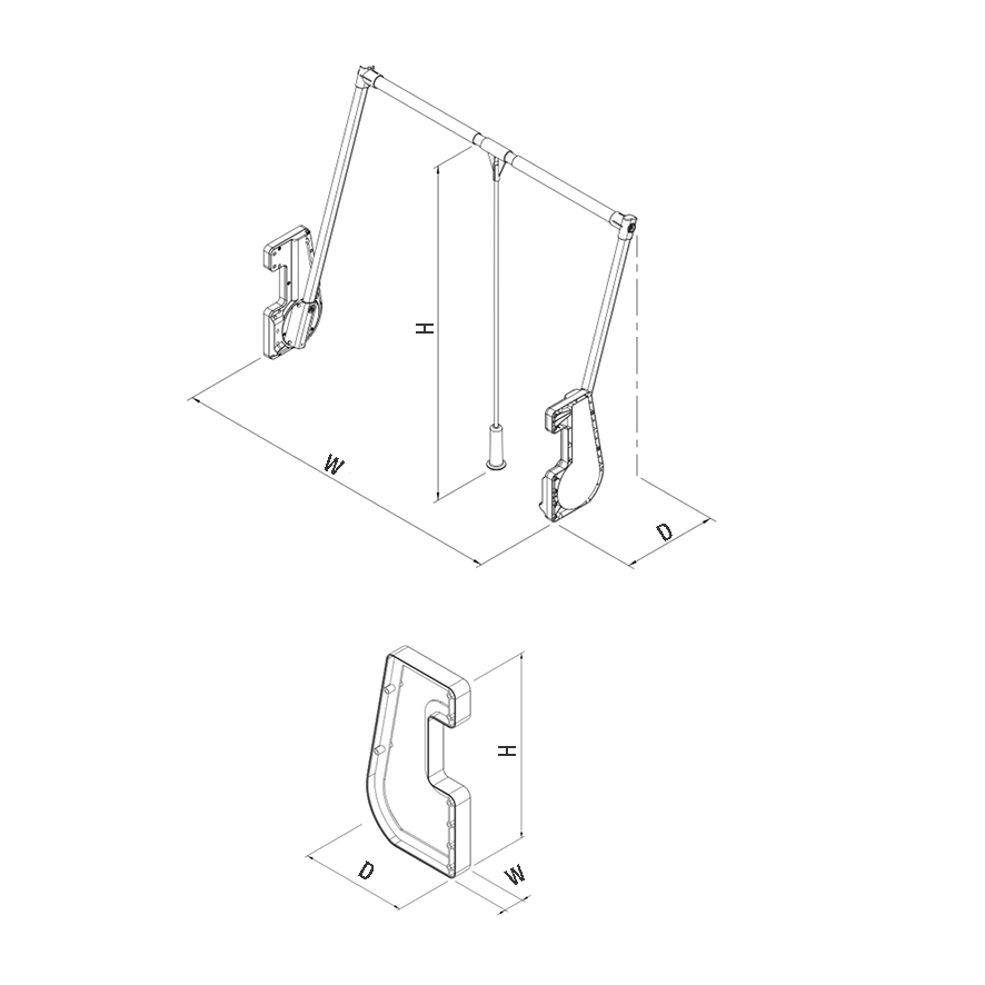 падащ лост за гардероб в цвят антрацит STARAX - Image 4