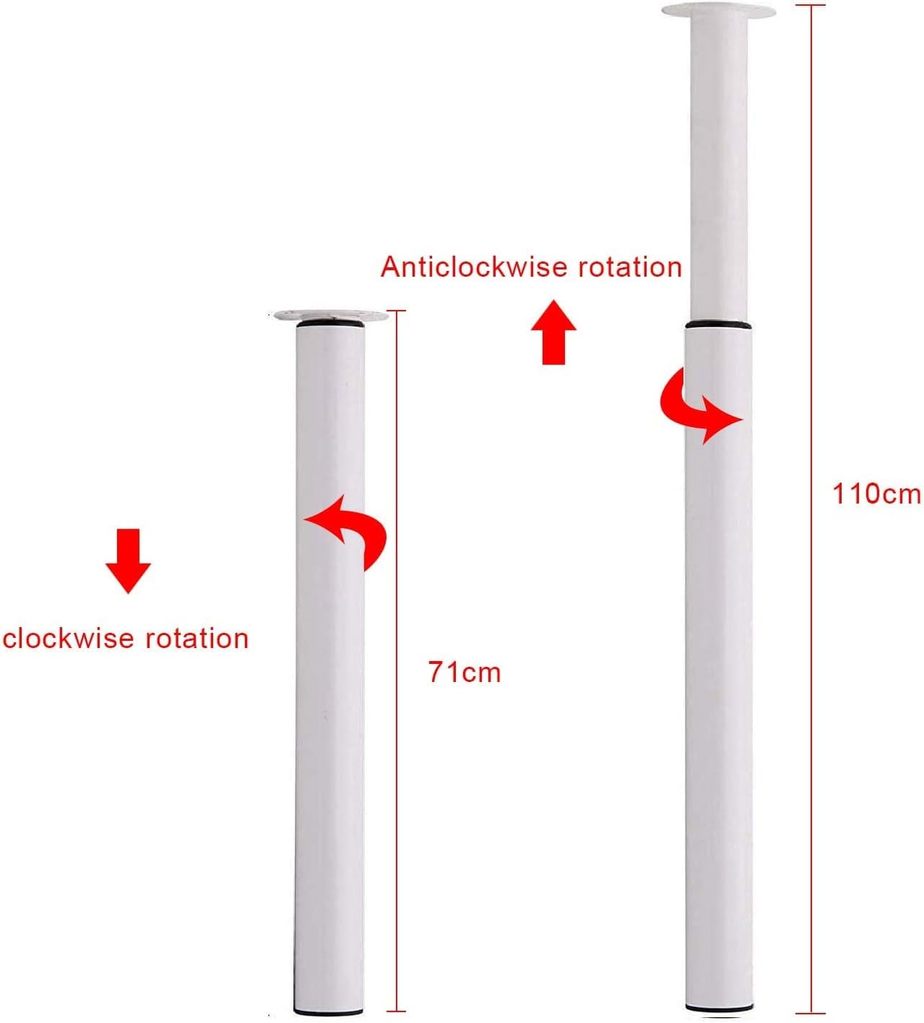 Tелескопични крака за маса в цвят бял, черен, инокс - Image 3