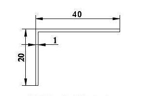 Алуминиеви Г - образни профили (винкел) 20х40 mm